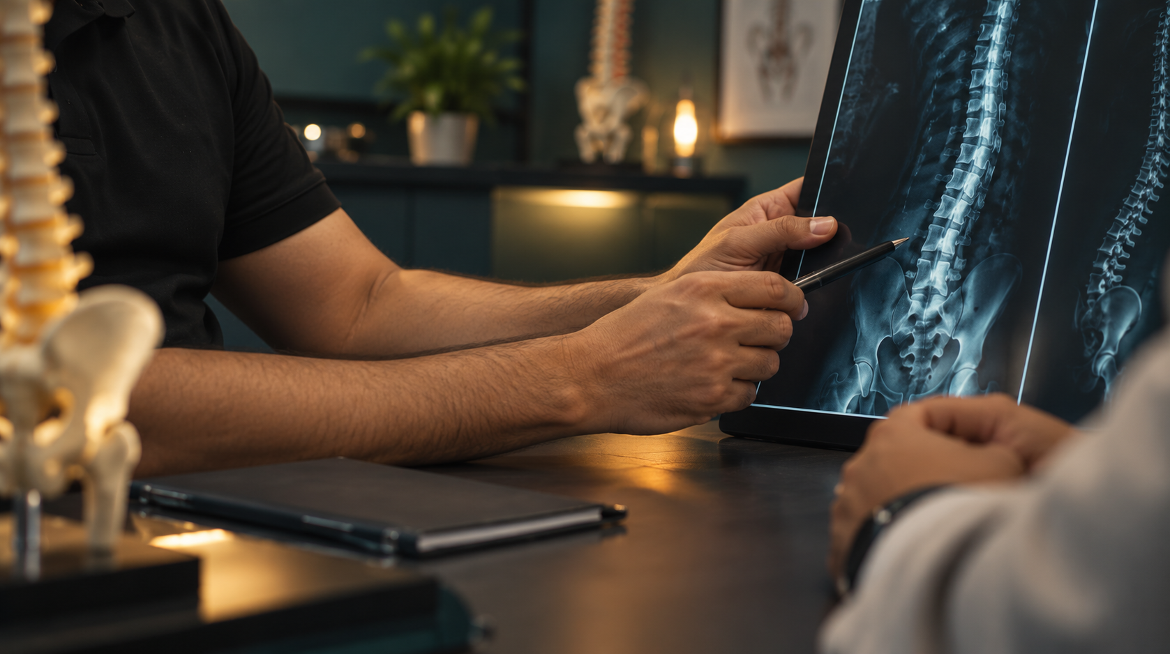 Dr. Umer in clinical consultation — ROOT METHOD pain assessment