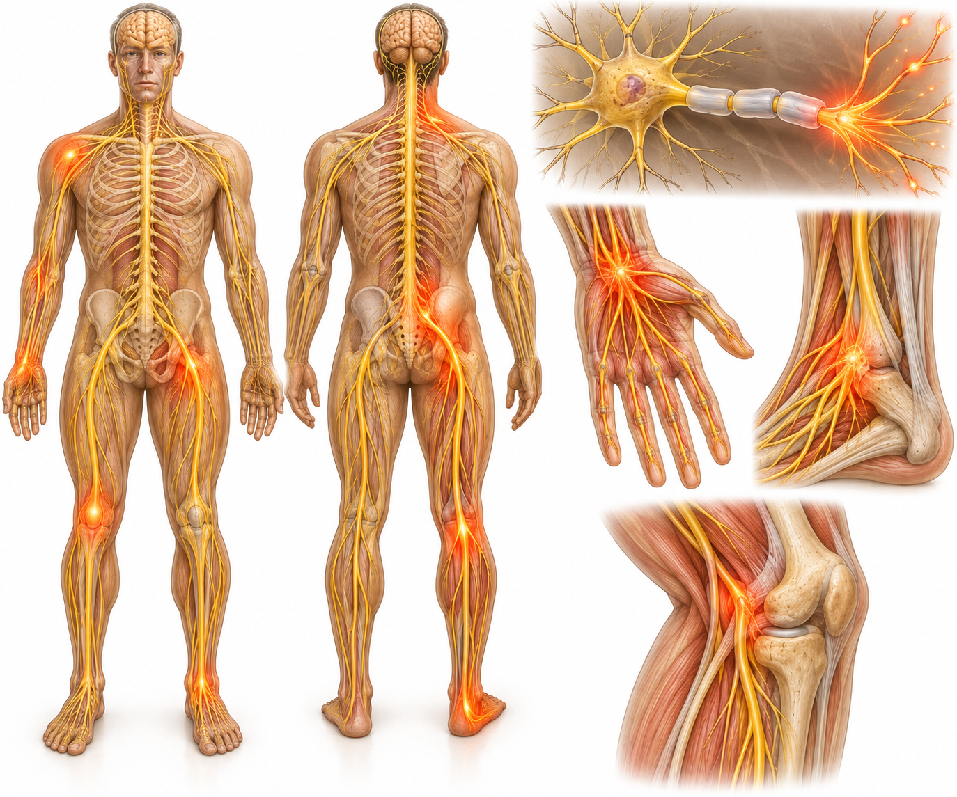 Anatomical illustration of the carpal tunnel showing the median nerve and surrounding structures