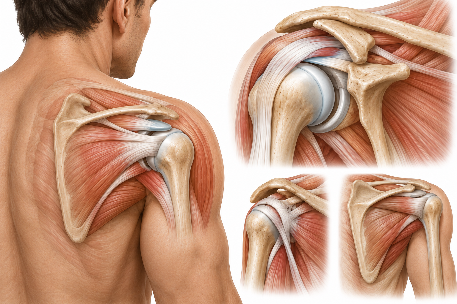 Anatomical illustration of the glenohumeral joint capsule showing the fibrotic thickening characteristic of adhesive capsulitis
