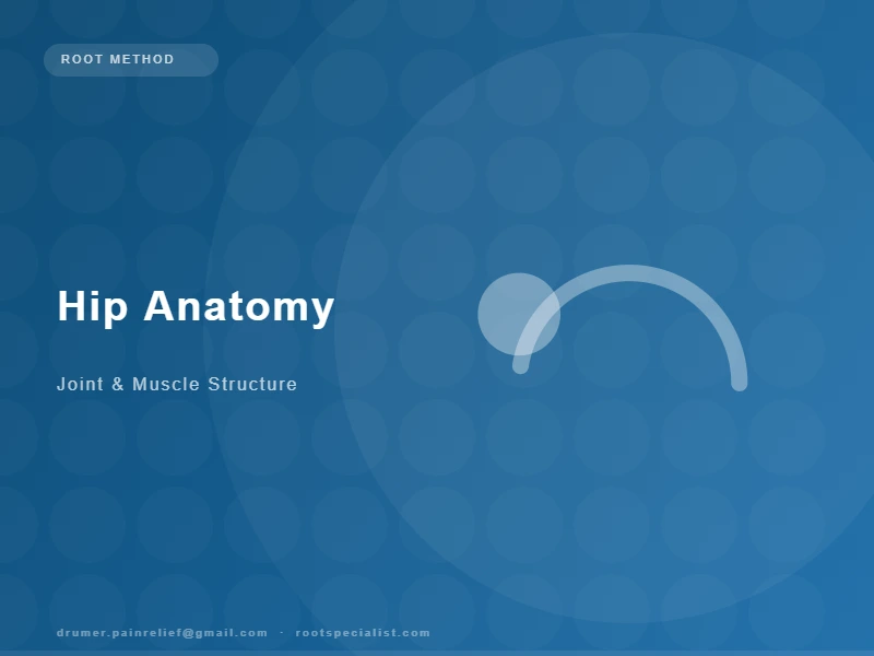 Anatomical illustration of the hip joint showing the femoral head, acetabulum, labrum, and surrounding structures