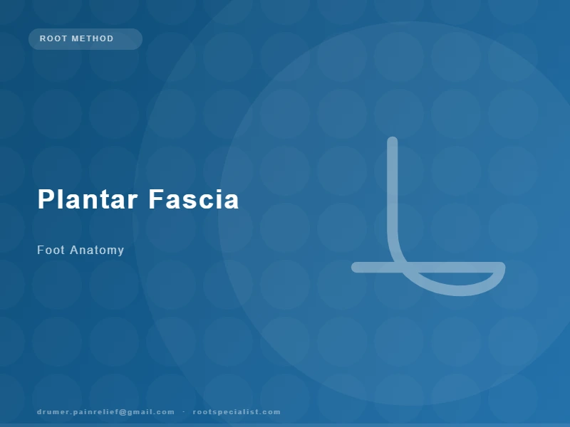 Anatomical illustration of the plantar fascia and its calcaneal insertion showing typical sites of pain and degeneration