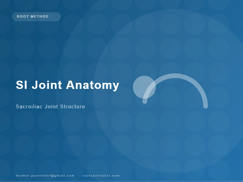 Anatomical illustration of the sacroiliac joint showing the sacrum, ilium, posterior sacroiliac ligaments, and the joint's position in the pelvic ring